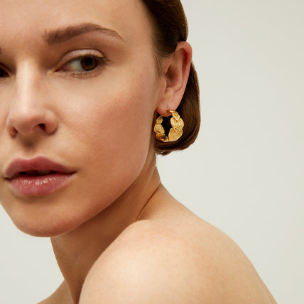 Boucles d'oreilles créoles Cuore petit modèle dorées
