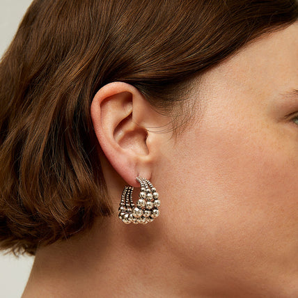 Boucles d'oreilles Multiperla mini argentées