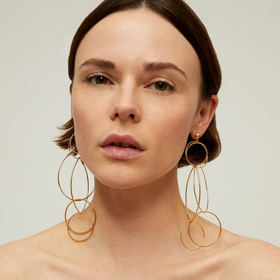 Boucles d'oreilles Torsade Multi dorées