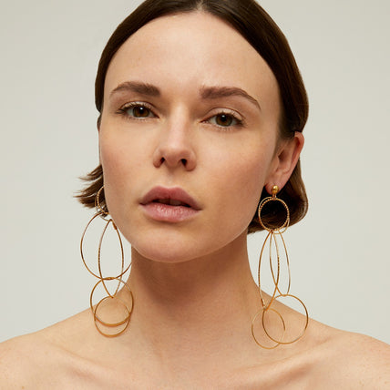 Torsade Multi gold earrings