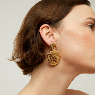 Boucles d'oreilles Onde Lucky petit modèle dorées
