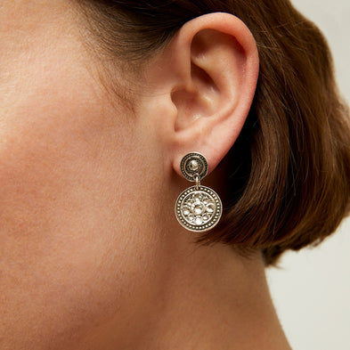 Sequin silver earrings