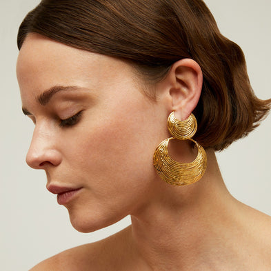 Boucles d'oreilles Luna Wave dorées