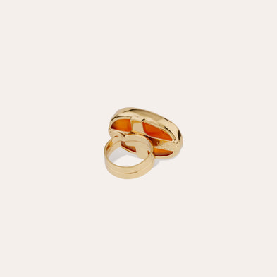 Aura Mini Gold Ring - Carnelian 
