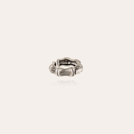 Bague Bambou strass argentée