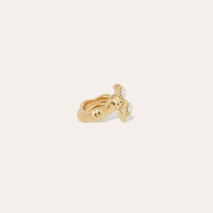 Bambou Liane crystal gold ring
