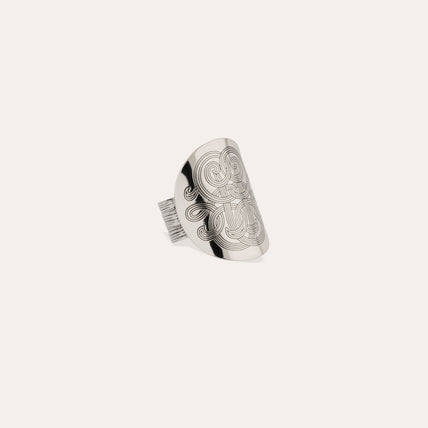 Bague Diva bombée argentée