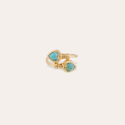 Bague Duality Amore dorée - Turquoise