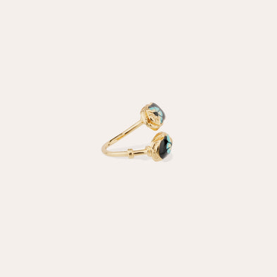 Bague Duality Scaramouche émail dorée
