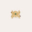 Mistral gold cuff ring - Malachite & Amethyst