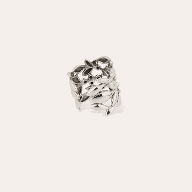 Bague Olea manchette argentée