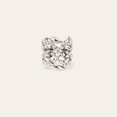 Bague Olea manchette argentée