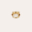 Bague Simone dorée -  OEil de Tigre & Nacre Blanche