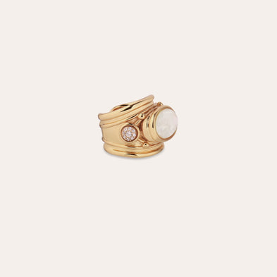 Bague Simone - Strass & Nacre blanche