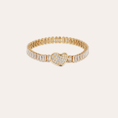 Bracelet Coeur Paillette dorée 
