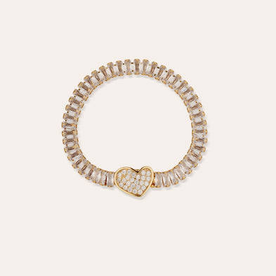 Bracelet Coeur Paillette dorée 
