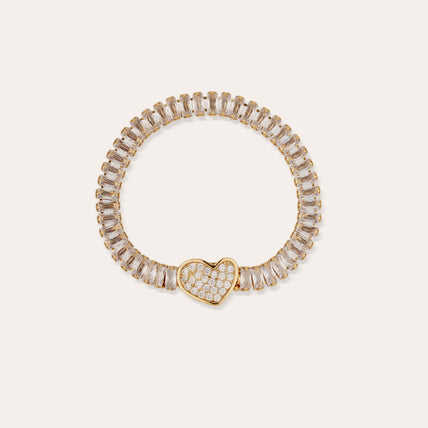 Gold sequin heart bracelet 