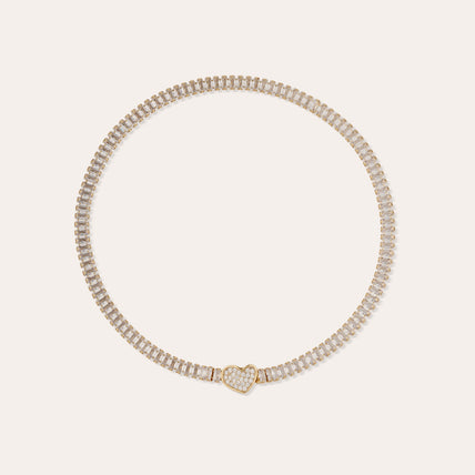 Golden Pailette Heart Necklace