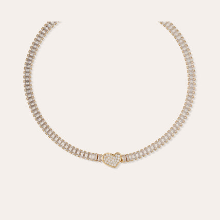 Golden Pailette Heart Necklace