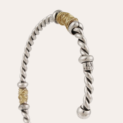 Pulsera « Torsade » ancha y bicolor