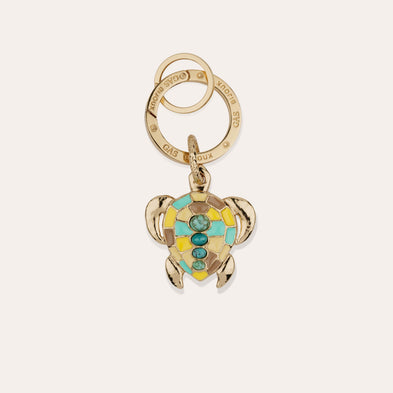 Porte-clés Tortue email dorée