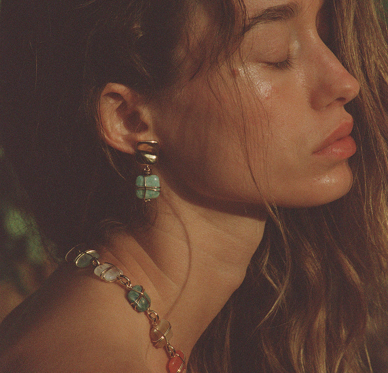 Arabesque Small Gold-Plated Earrings – Gas Bijoux
