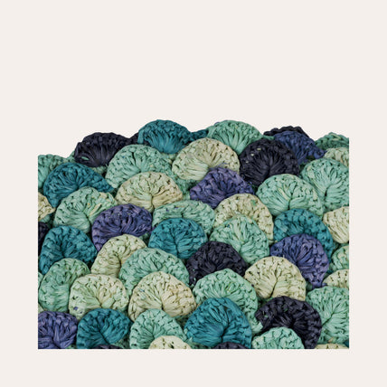 Sac pochette Sun Sirena raphia - Abysse