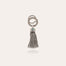 Porte-clés Pompon cabochon argenté