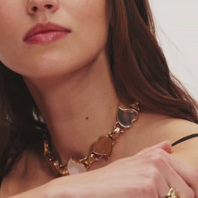 Collar Mirage Coeur Multi - Madera y nácar