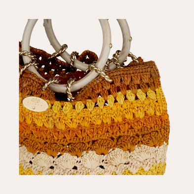 Sac bourse Picot raphia