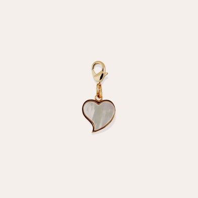 Mirage Heart Charm Pendant Small Gold - White Mother-of-Pearl