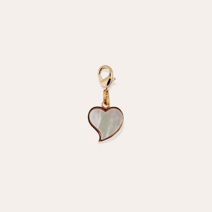 Charms pendant Mirage Coeur petit modèle doré - Nacre Blanche