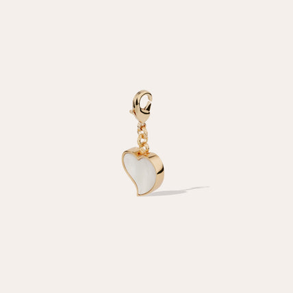 Charms pendant Mirage Coeur petit modèle doré - Nacre Blanche