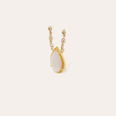 Pendentif Serti doré - Nacre blanche