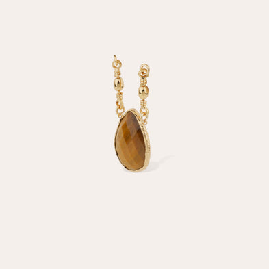 Pendentif Serti doré - Oeil de Tigre