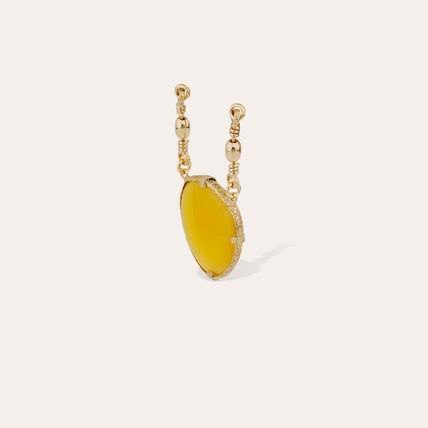 Pendentif serti doré - Calcite jaune