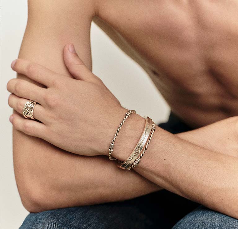 Bracelets joncs pour homme - bracelets joncs or ou argent | Gas Bijoux