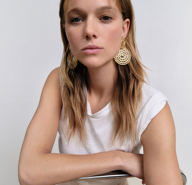Onde - Brown - Blue - Golden - XL earrings