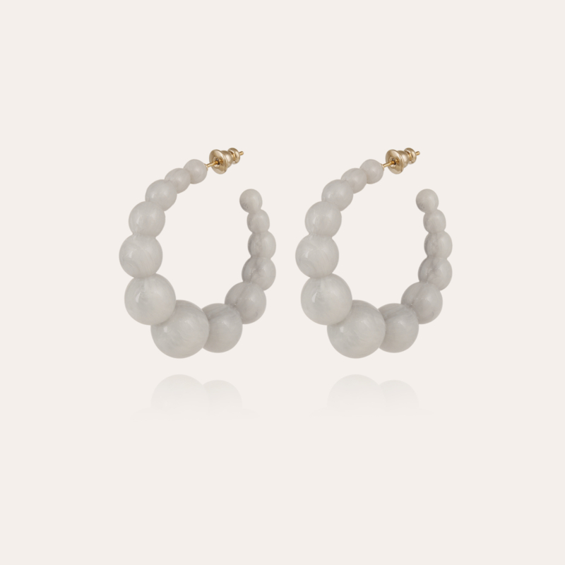 Andy hoop earrings small size gold - Grey