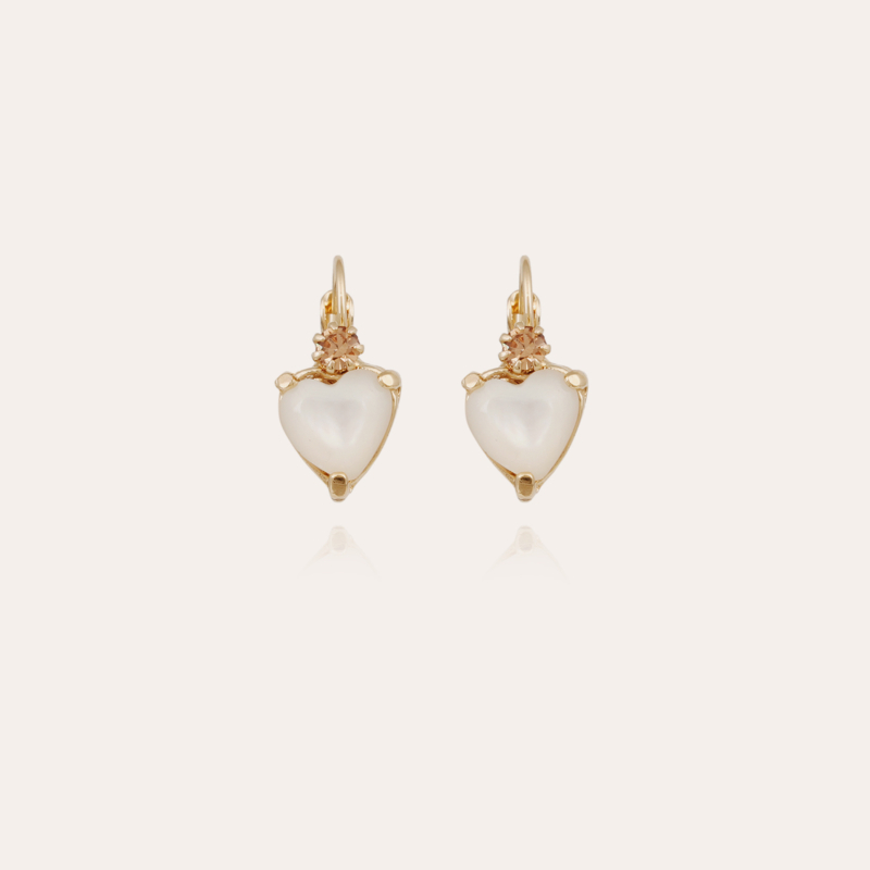 Donguette mother-of-pearl earrings gold - White Mother-of-pearl