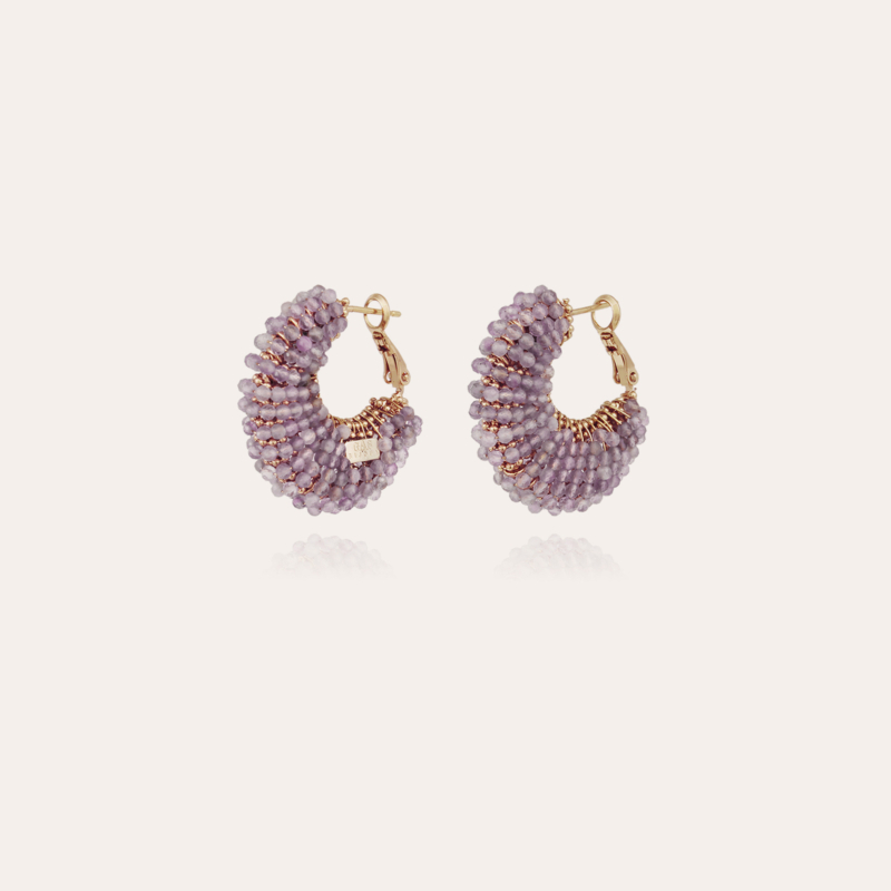 Izzia earrings small size gold - Gemstones