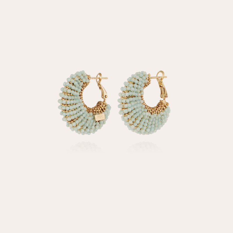 Izzia earrings small size gold - Blue Calcite