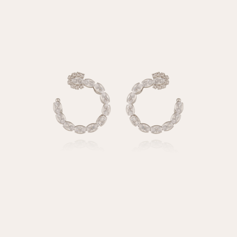 Riviera hoop earrings small size silver
