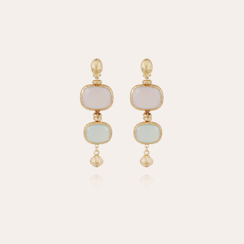 Silene earrings small size gold - Calcite