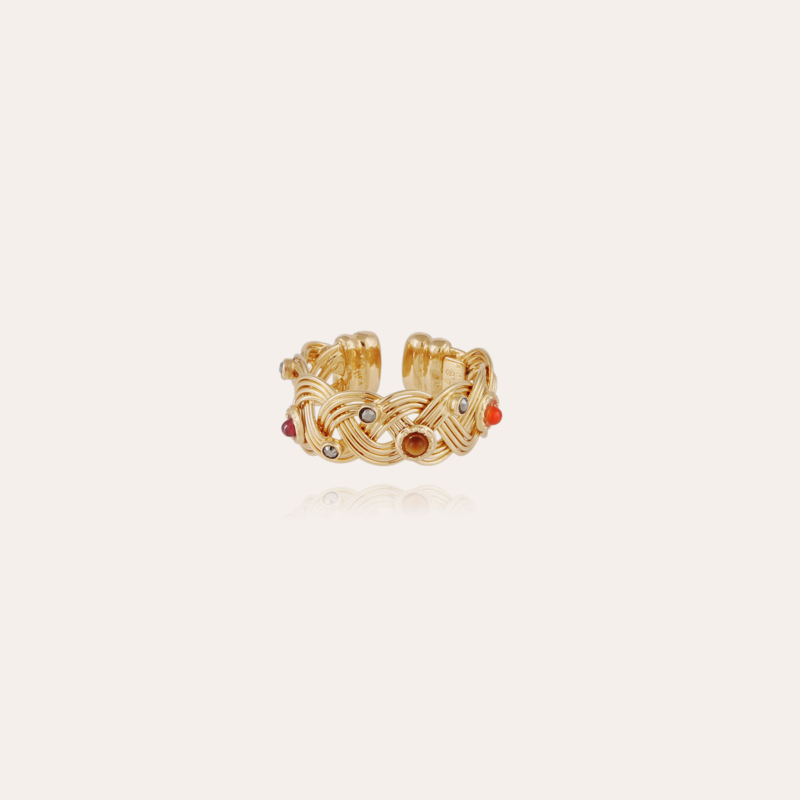 Cesaria cabochons jonc ring gold