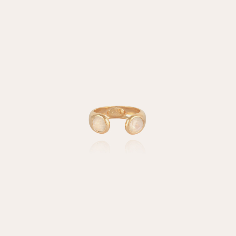 Saint Germain ring gold - White Mother-of-pearl