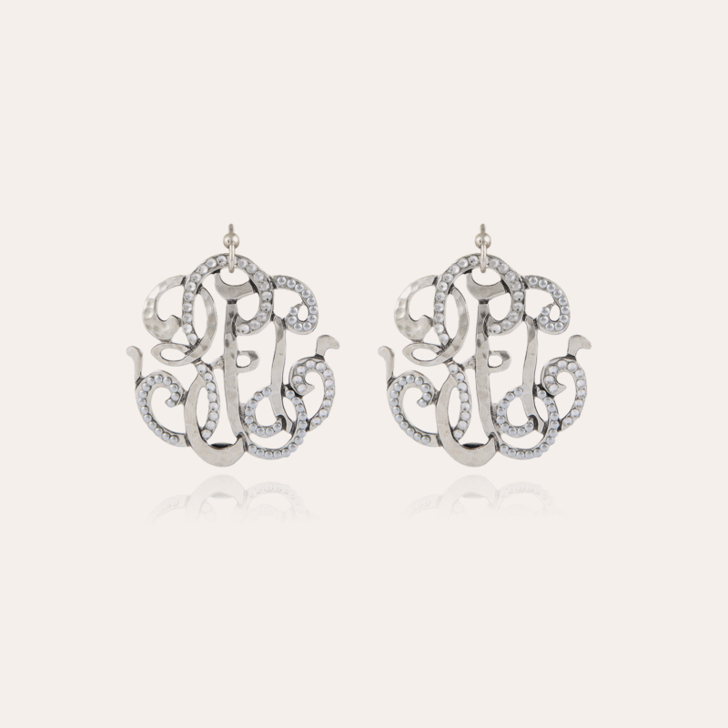 Arabesque earrings large size silver