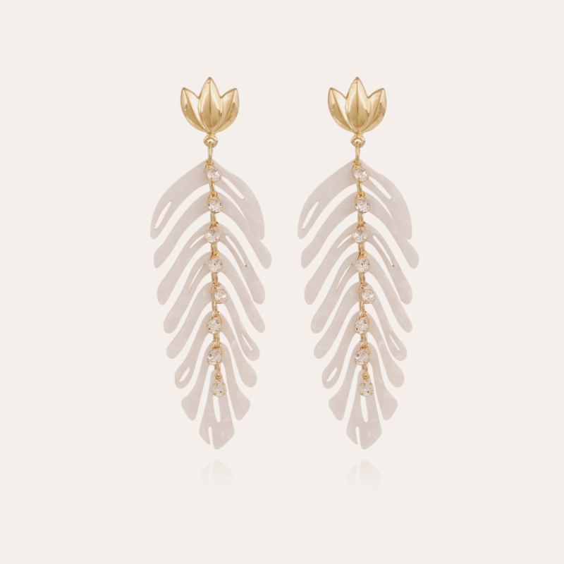 Cavallo earrings acetate gold - Ivory