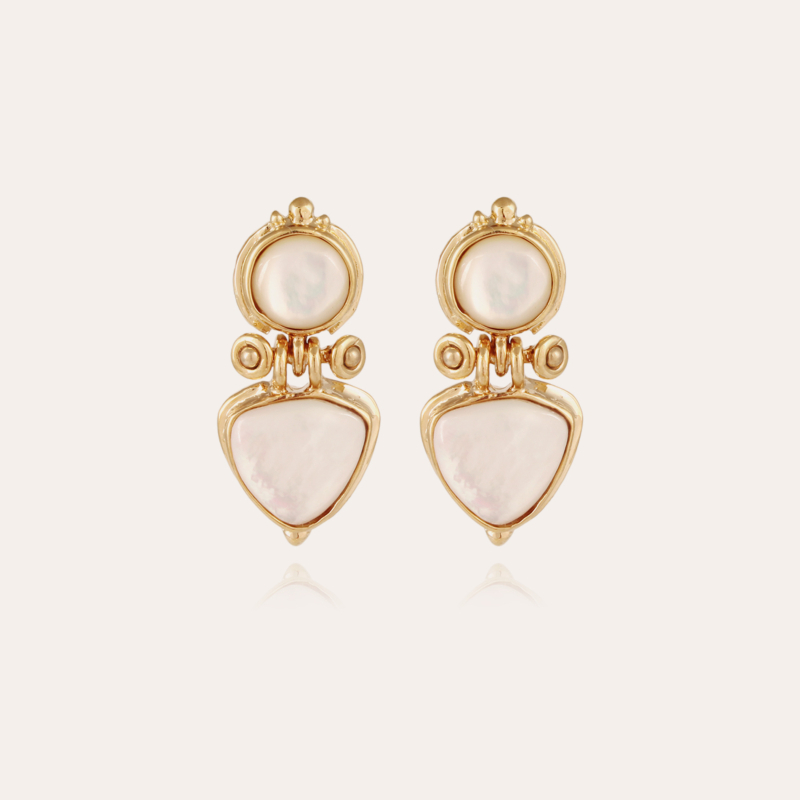 Colorado earrings gold - White Mother-of-pearl