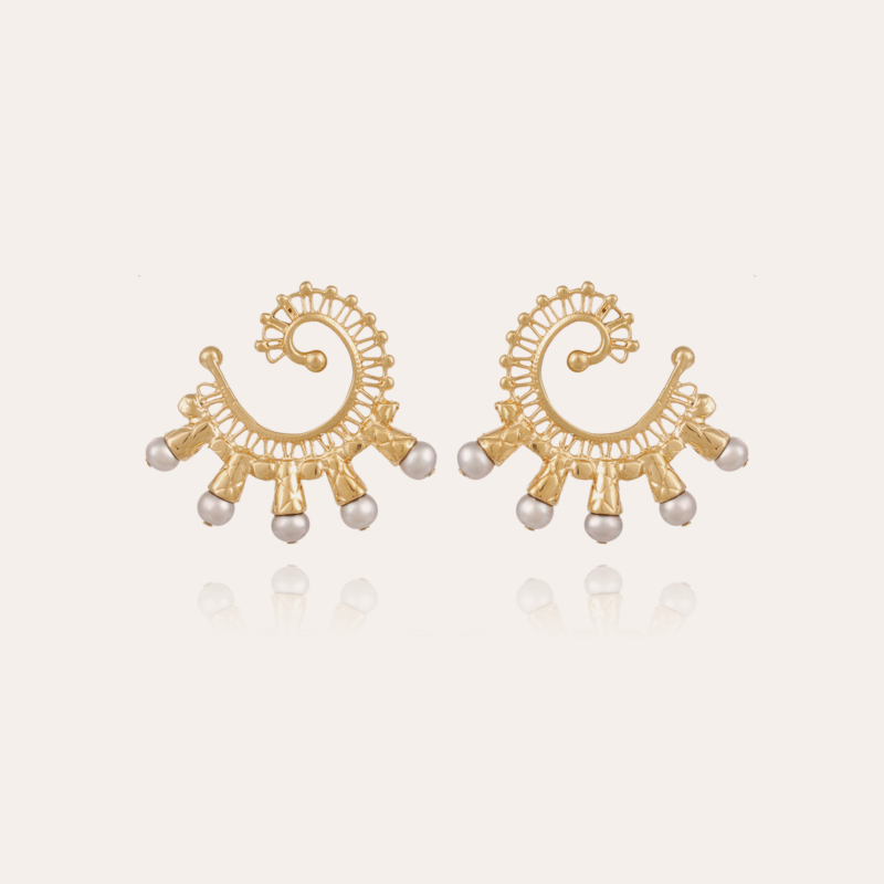 Epique earrings gold - Grey Mother-of-pearl
